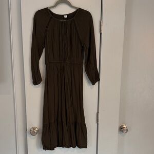 Old Navy Long Sleeve Olive Green Dress, size small